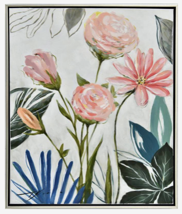 Floral Arrangement Framed Canvas