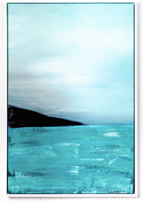 Shore-Line Abstract Framed Canvas Painting