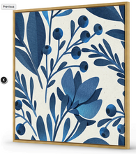 Load image into Gallery viewer, Navy Foliage Framed Canvas