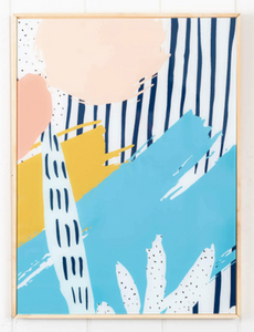 Summer Collage Framed Glass Print