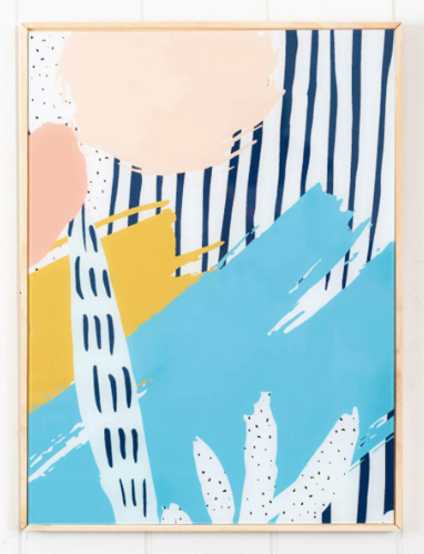 Summer Collage Framed Glass Print