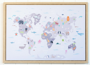 Animals of the World Framed Canvas