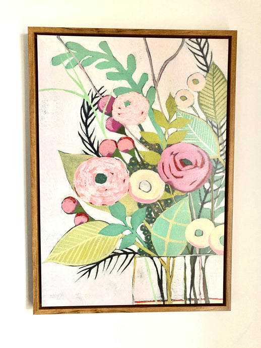 Floral Arrangement Framed Canvas